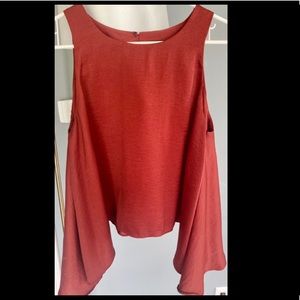 🥂 Boutique Silk Burnt Orange/Red Cami / Top